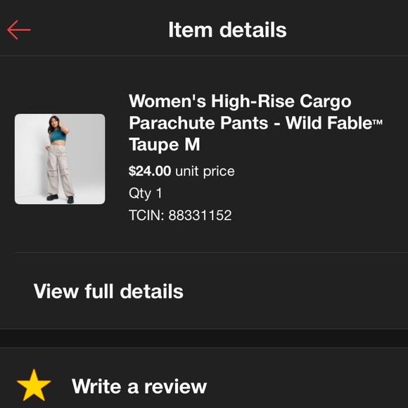 Taupe wild fable Cargo Parachute Pants - Picture 6 of 6